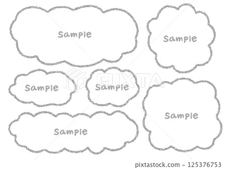 手繪蠟筆框套裝，形狀粗糙 125376753