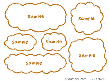 Hand-drawn crayon frame set with rough shapes 125376760