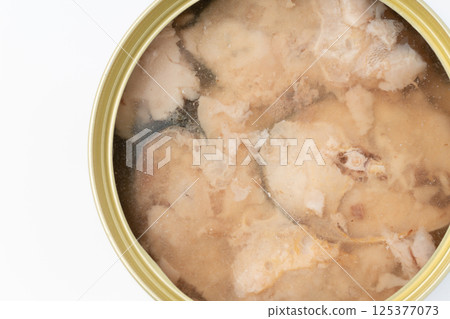 Close-up of canned boiled mackerel (saba-kan) Close-up of canned boiled mackerel (saba-kan) 125377073