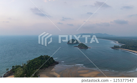 Aerial view of The pristine nature at Koh Phra Thong Phang Nga 125377547