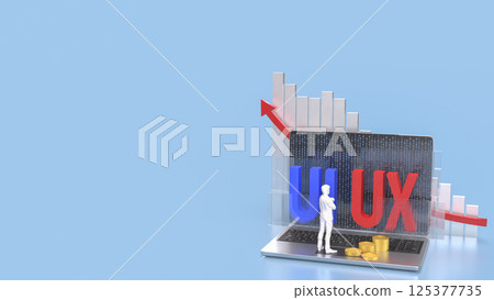 The UI and UX on notebook for website or application concept 3d rendering. 125377735