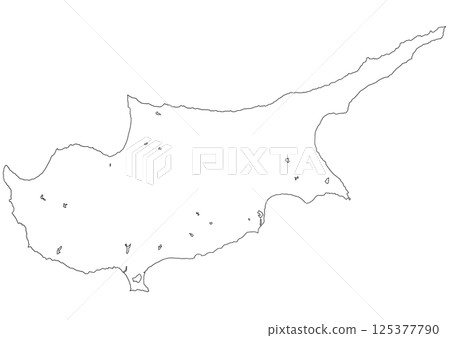 Blank map Cyprus 125377790