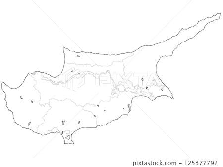 Blank map Cyprus 125377792