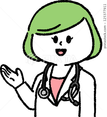 A female doctor giving an explanation A female doctor giving an explanation 125377911