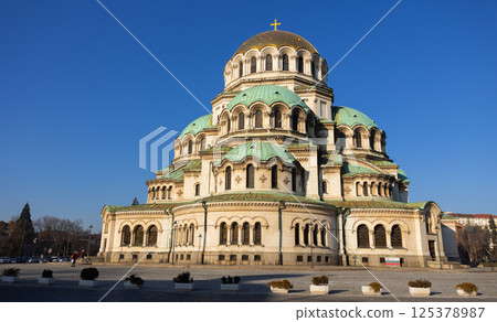 View of the temple, monument to St. Alexander Nevsky View of the temple, monument to St. Alexander Nevsky 125378987