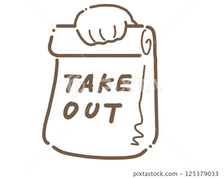 外帶食品（袋子和手） 125379033