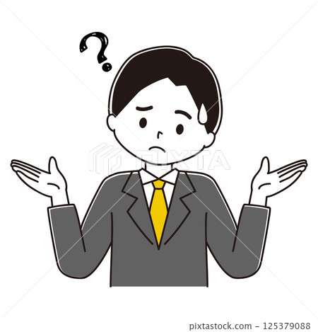 Illustration of a man in a suit giving up Illustration of a man in a suit giving up 125379088