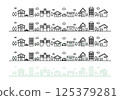 Simple cityscape illustration set 125379281