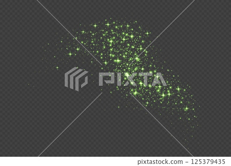 Green sparkling stars, shiny particles light effect, transparent flying stardust texture Green sparkling stars, shiny particles light effect, transparent flying stardust texture 125379435