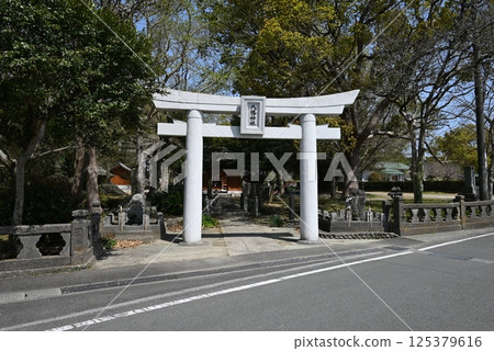 美麗的白色神社牌坊 美麗的白色神社牌坊 125379616