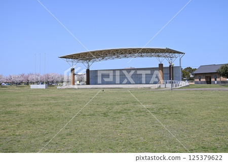 Outdoor stage in a large park Outdoor stage in a large park 125379622