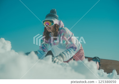 滑雪板 女生 女孩 125380050