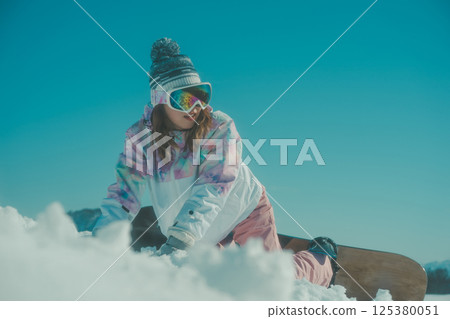 滑雪板 女生 女孩 125380051