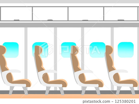 Inside the plane of a passenger aircraft 125380201