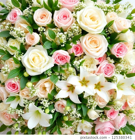 Background material covered with flowers 125380341