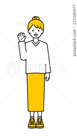 全身姿勢_簡單的成年女性02 125380477