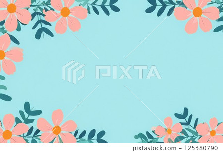 Cute flower background frame 125380790