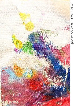 Paint trails on canvas and paper towels 10 125380937