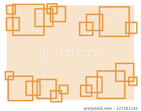 Background of overlapping geometric patterns, square border, orange Background of overlapping geometric patterns, square border, orange 125381142