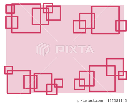 Background of overlapping geometric patterns, square border, red Background of overlapping geometric patterns, square border, red 125381143