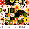 seamless vector pattern with geometric shapes 125381415