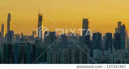 Aerial view of landscape in shenzhen city, China Aerial view of landscape in shenzhen city, China 125381467