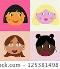flat concept, set modern design with girl 125381498