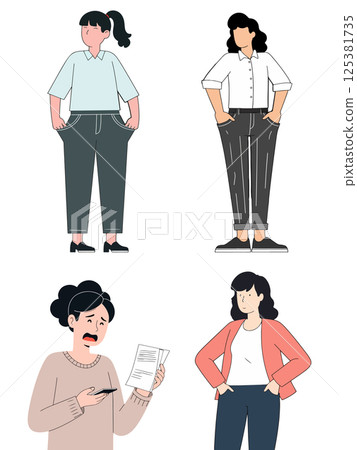Four Women in Different Poses Four Women in Different Poses 125381735