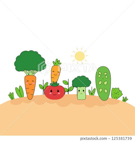 Cartoon Vegetable Garden 125381739