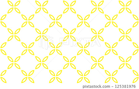 Varied Shippo Pattern, Continuous Small Flower Pattern, Yellow 125381976
