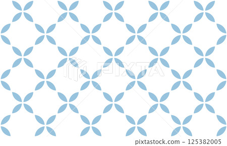 Varied Shippo Pattern, Continuous Small Flower Pattern, Turquoise Varied Shippo Pattern, Continuous Small Flower Pattern, Turquoise 125382005