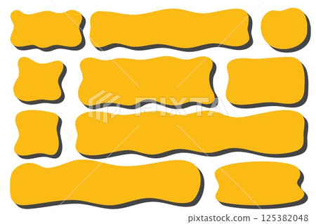 Rectangle shapes. Organic textbox frame with shadow. Vector square hand drawn blobs. Abstract doodle cute organic bubbles. Irregular fluid stickers for banner with curve edge Rectangle shapes. Organic textbox frame with shadow. Vector square hand drawn blobs. Abstract doodle cute organic bubbles. Irregular fluid stickers for banner with curve edge 125382048