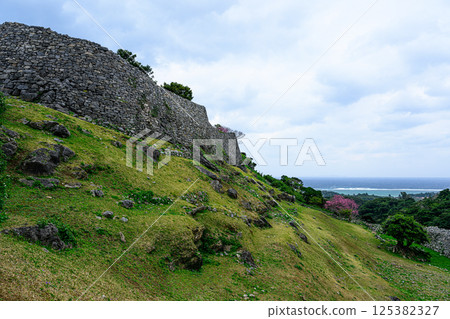 Stone walls of Nakijin Castle ruins, World Heritage Site 125382327