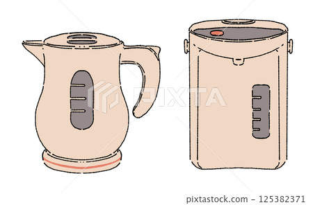 一個簡單的電熱水壺的插圖 一個簡單的電熱水壺的插圖 125382371