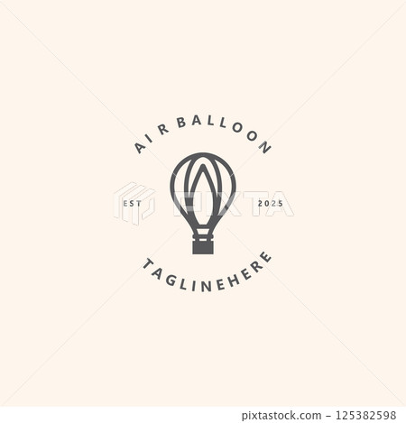 Air balloon logo creative design air transport symbol template simple illustration Air balloon logo creative design air transport symbol template simple illustration 125382598