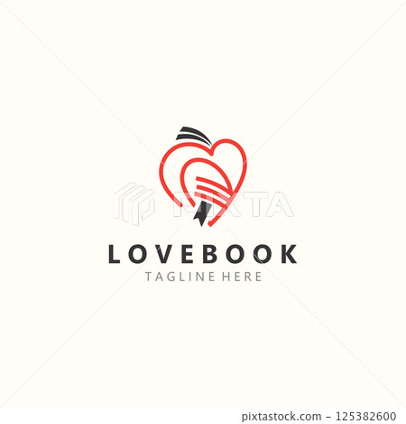 Love combines Book logo shape Symbol Design Template Style illustration vector Love combines Book logo shape Symbol Design Template Style illustration vector 125382600