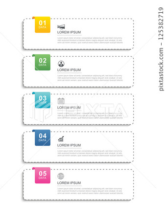 5 data infographics tab layout template. Illustration business abstract background. 5 data infographics tab layout template. Illustration business abstract background. 125382719