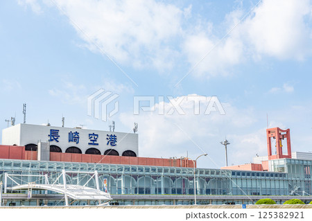 Nagasaki Airport on a clear day in Omura City, Nagasaki Prefecture Nagasaki Airport on a clear day in Omura City, Nagasaki Prefecture 125382921