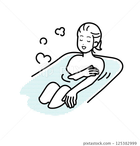 放鬆在浴的婦女的例證 放鬆在浴的婦女的例證 125382999