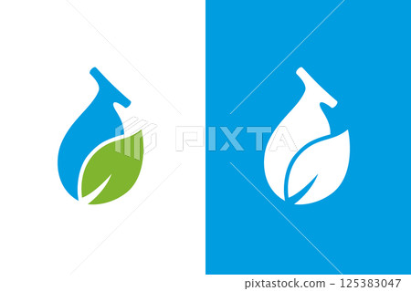 Gallbladder and leaf logo combination. Organic internal organ logotype design template. 125383047