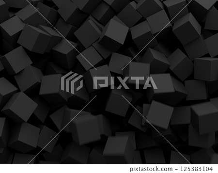 A large number of collapsing cubes [black] 3DCG 125383104
