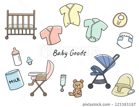 Baby goods material set Baby goods material set 125383187