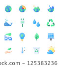 Eco and Sustainability Icons Set Environment Energy and Recycling 125383236