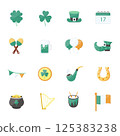 St Patrick Day Icon Set Irish Festival and Celebration Elements Vector Icons 125383238