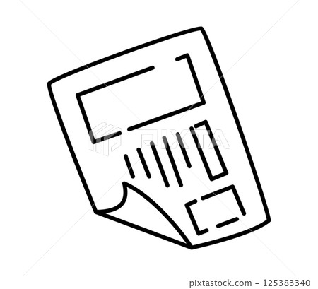 Hand-drawn document icon illustration vector Hand-drawn document icon illustration vector 125383340