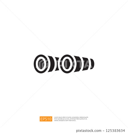 Icon of Travel and Vacation Binoculars Symbolizing Exploration and Adventure in Nature and Scenic Environments for Outdoor Activities and Sightseeing Experiences 125383634