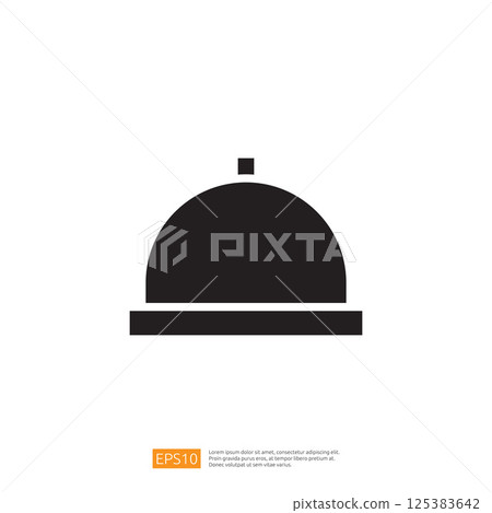 Icon of a Cloche Serving Dish Symbolizing Culinary Service and Hospitality in Restaurant and Catering Settings 125383642