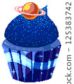 Galaxy cupcake in pixel art style 125383742