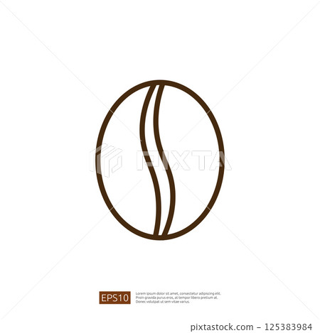 Line Icon of a Stylized Coffee Bean in Minimalist Brown Design Representing Freshness and Quality in Contemporary Graphic Illustration Line Icon of a Stylized Coffee Bean in Minimalist Brown Design Representing Freshness and Quality in Contemporary Graphic Illustration 125383984