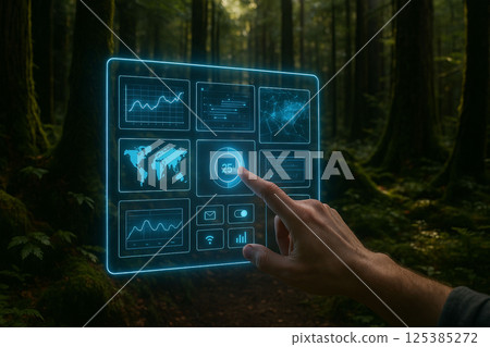 Holographic Touchscreen Interface in Forest Environment 125385272